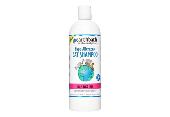 Earthbath Hypo-Allergenic Cat Shampoo, Fragrance Free, 16 oz