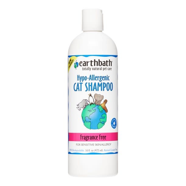Earthbath Hypo-Allergenic Cat Shampoo, Fragrance Free, 16 oz