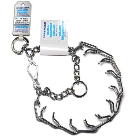 Herm. Sprenger Ultra-Plus Prong Dog Training Collar with Latch, Chrome, 3.0 mm x 18" Neck Size; 22" Chain Length