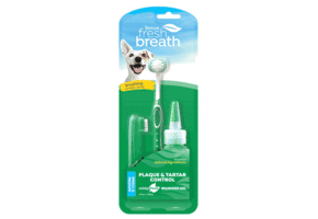TropiClean Fresh Breath Oral Care Kit for Small and Medium Dogs Complete Dog Toothbrush Kit for Small Dogs