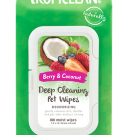 Tropiclean TropiClean Deep Cleaning Wipes for Dogs 100 Count