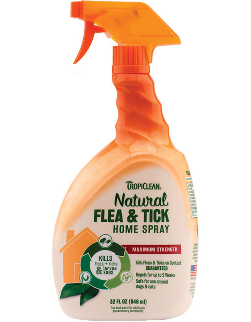 Tropiclean TropiClean Natural Flea & Tick Home Spray For Dogs 32 oz Flea Spray for Home, Furniture & Carpet Kills up to 99% of Fleas, Ticks, Larvae, Eggs by Contact