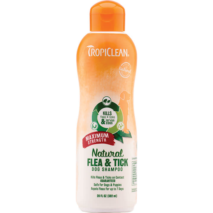 TropiClean Natural Flea & Tick Maximum Strength Shampoo for Dogs 20 oz