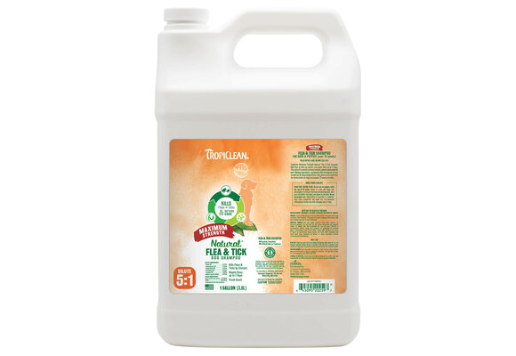 TropiClean Natural Flea & Tick Maximum Strength Shampoo for Dogs Gallon