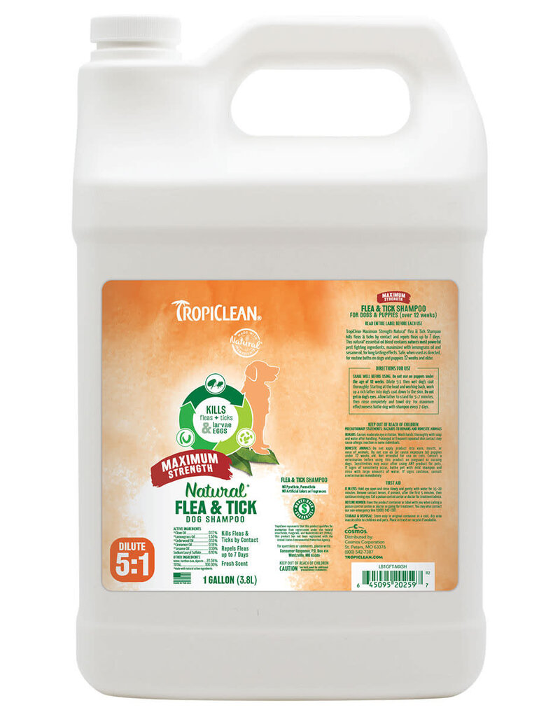 Tropiclean TropiClean Natural Flea & Tick Maximum Strength Shampoo for Dogs Gallon