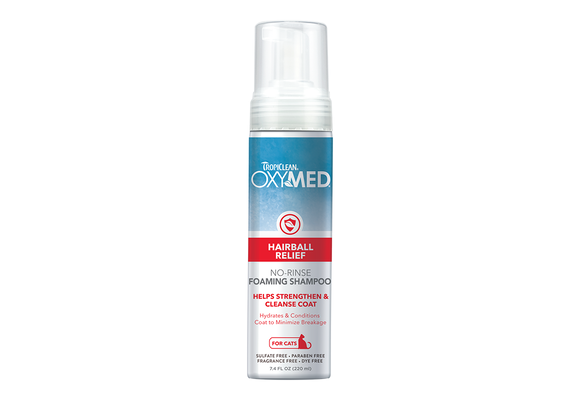 TropiClean OxyMed Hairball Relief No-Rinse Foaming Shampoo