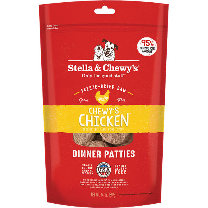 STELLA & CHEWY'S DOG FREEZE-DRIED CHICKEN DINNER PATTIES 14OZ