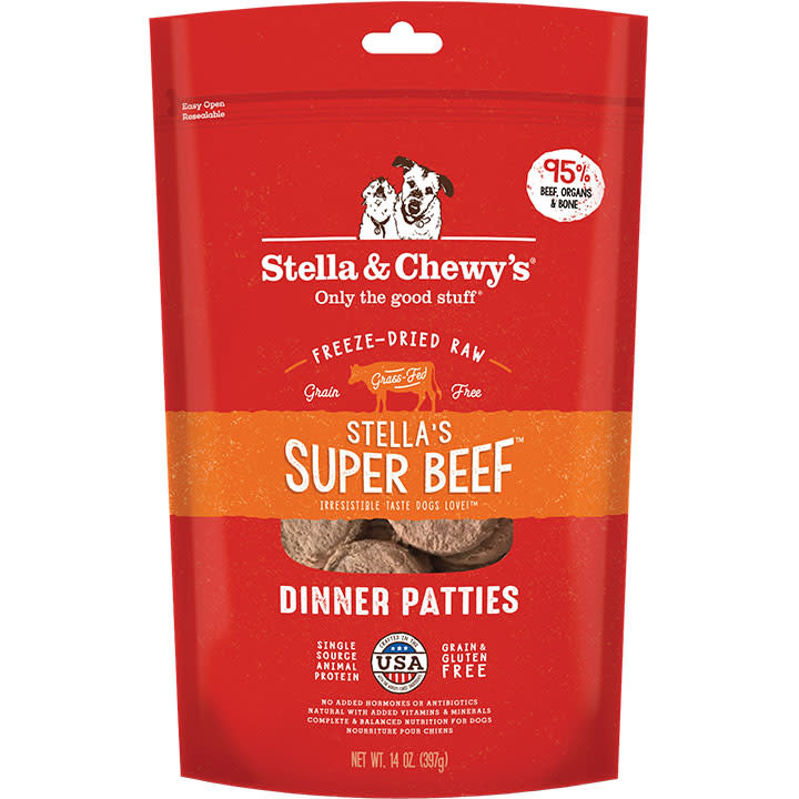 STELLA & CHEWY'S DOG FREEZE-DRIED BEEF DINNER PATTIES 14OZ