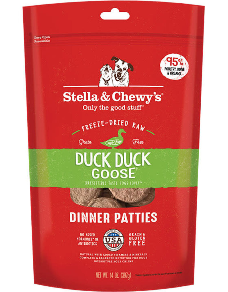 STELLA & CHEWY'S DOG FREEZE-DRIED DUCK DINNER PATTIES 14OZ