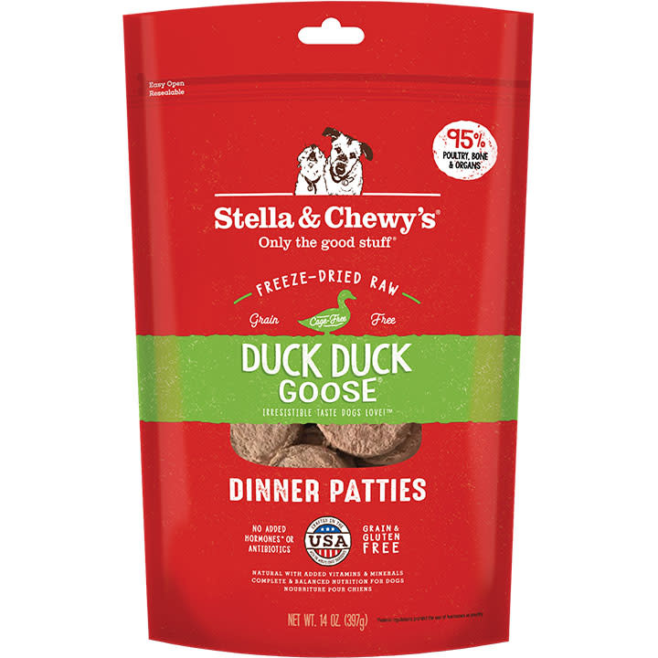 STELLA & CHEWY'S DOG FREEZE-DRIED DUCK DINNER PATTIES 14OZ