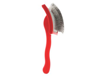Bucchelli Red Curved Plastic Handle Brush 1 Inch Stainless Steal Extra Long Hard Pins