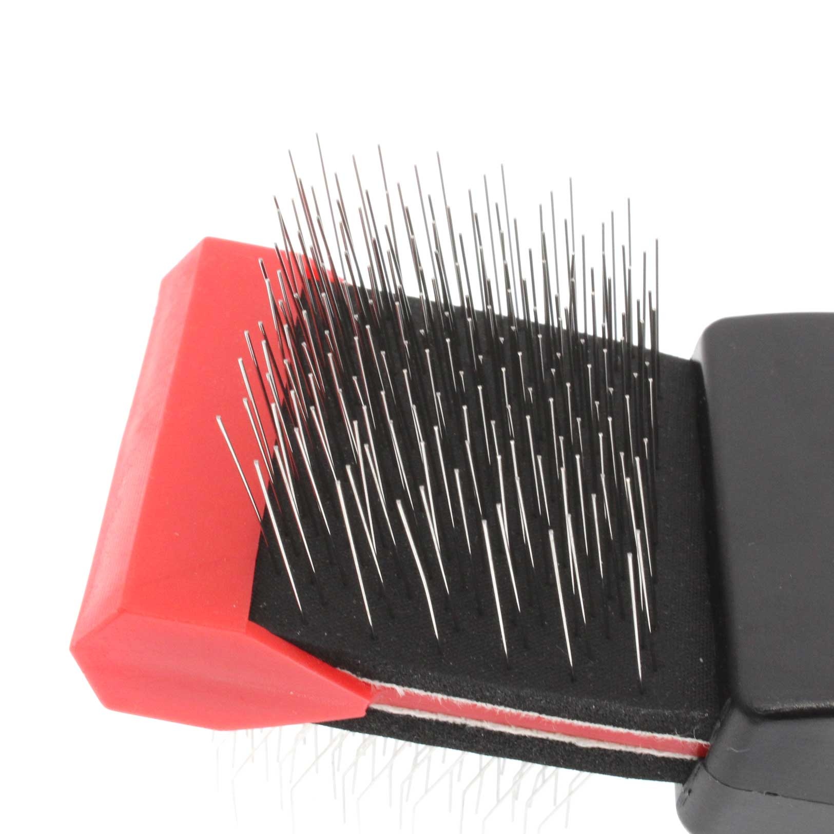 Bucchelli Small Double Sided Soft Flexible Slicker Brush Long Pics Thick Hair Not Slip Grip