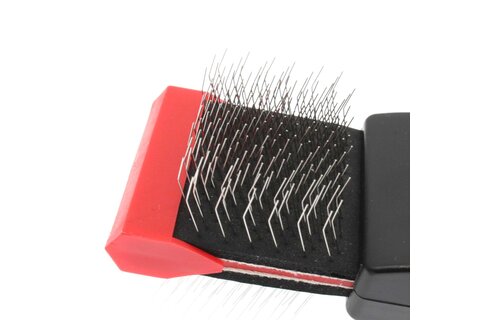 Bucchelli Small Double Sided Soft Flexible Slicker Brush Long Pics Thick Hair Not Slip Grip