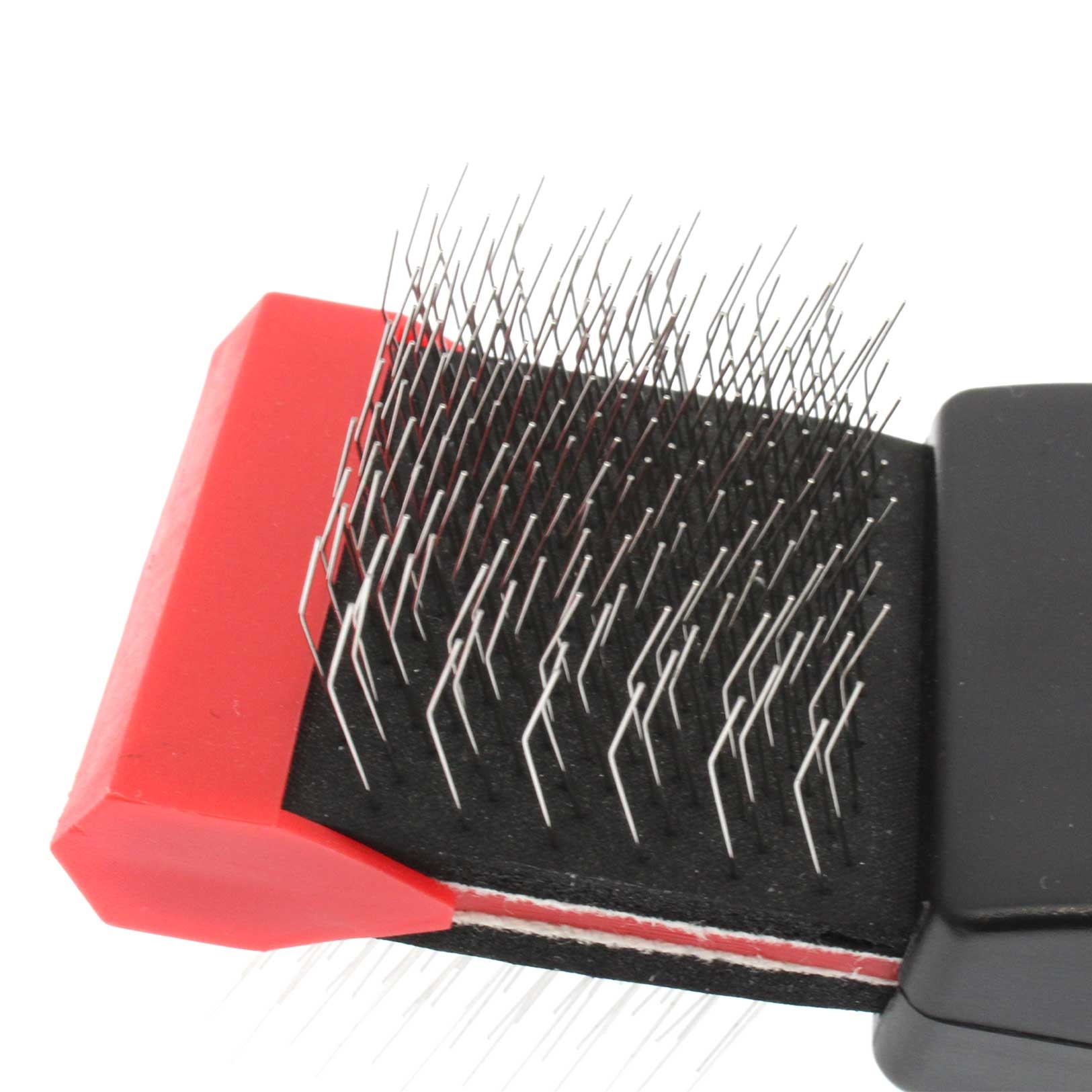 Bucchelli Small Double Sided Soft Flexible Slicker Brush Long Pics Thick Hair Not Slip Grip