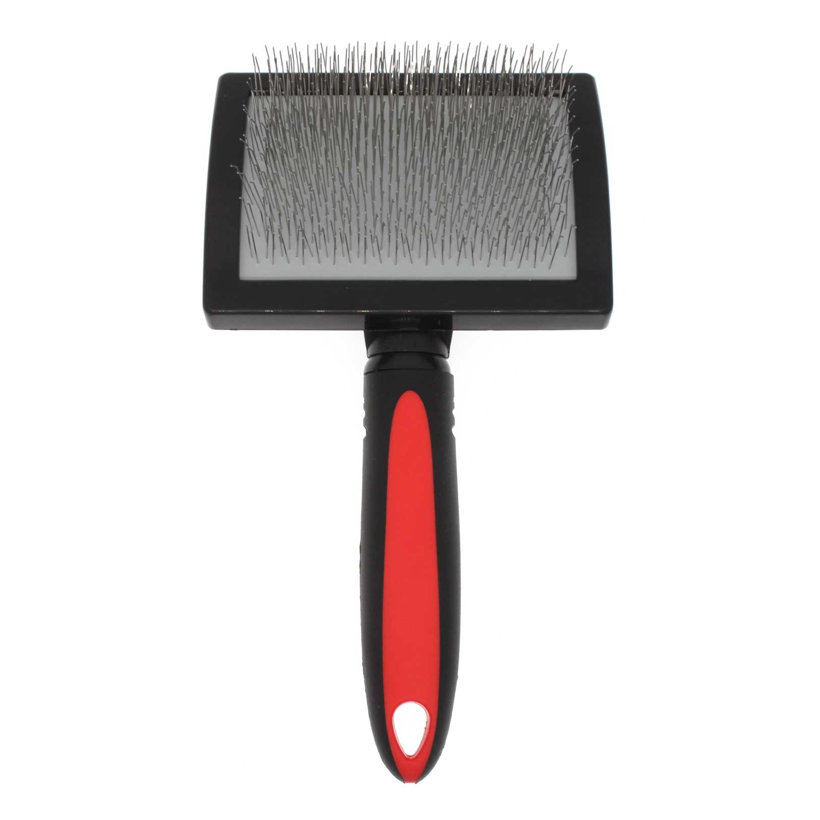 Bucchelli Curved Slicker Brush Long Firm Pins For Thich Hair 1 Inch Pins Angled Stainless Steel Plastic Curved Head  Not Slip Grip