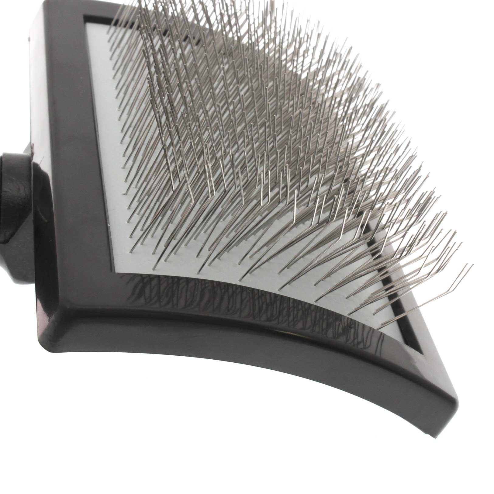 Bucchelli Curved Slicker Brush Long Firm Pins For Thich Hair 1 Inch Pins Angled Stainless Steel Plastic Curved Head  Not Slip Grip