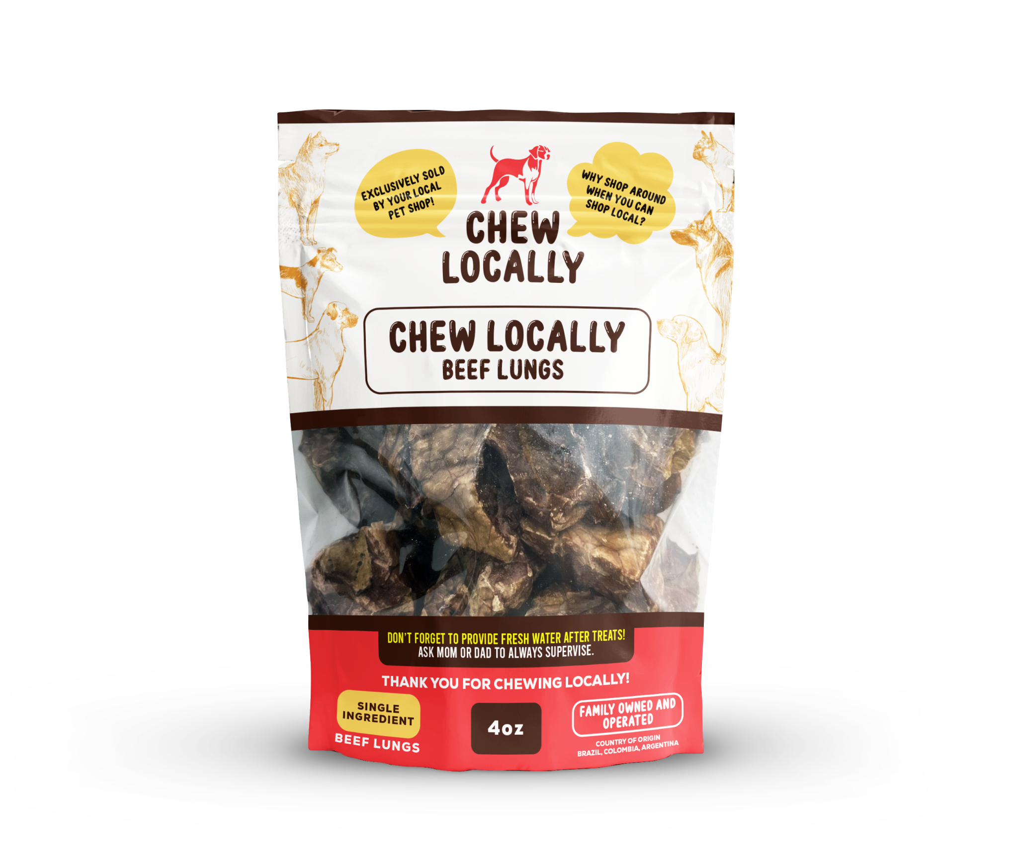 Chew Locally Beef Lung 4 oz