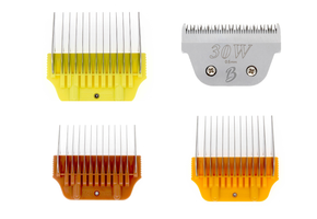 Bucchelli  Wide Comb Attachment SET OF 4 Combs 10,13,16 &19MM + 30 Wide Blade--Best Deal ever (FITS ALL A BLADE CLIPPERS) Comes without a  Case (Opals,KM, Pulse, Ect