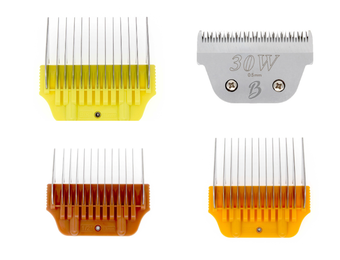 Bucchelli  Wide Comb Attachment SET OF 4 Combs 10,13,16 &19MM + 30 Wide Blade--Best Deal ever (FITS ALL A BLADE CLIPPERS) Comes without a  Case (Opals,KM, Pulse, Ect