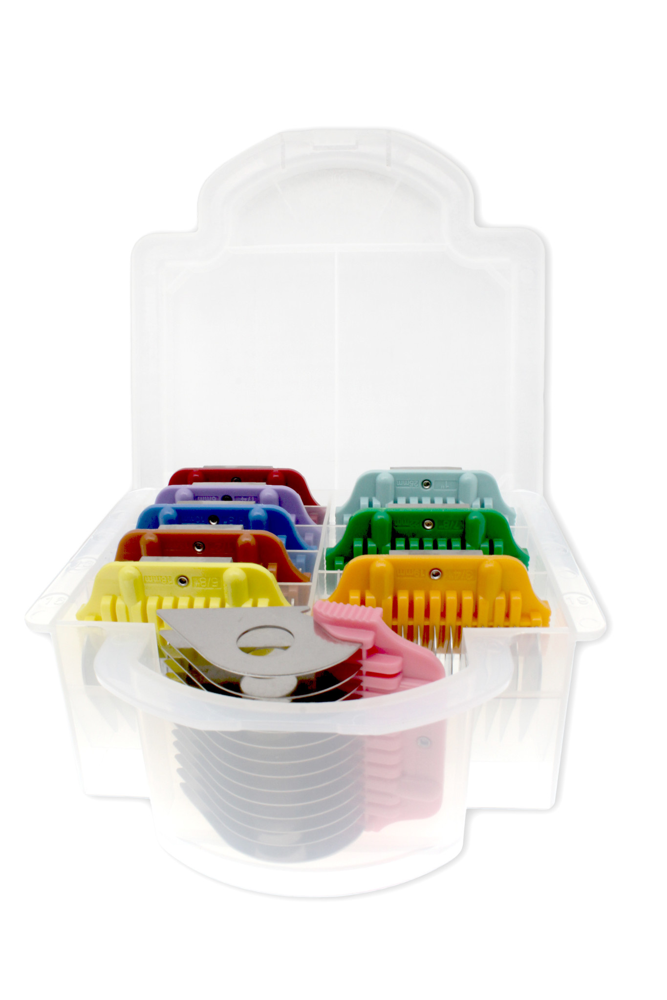 Bucchelli  9 Pack Wide Comb Attachment  With CASE (FITS ALL A BLADE CLIPPERS)