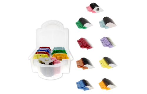 Bucchelli  9 Pack Wide Comb Attachment  With CASE (FITS ALL A BLADE CLIPPERS)