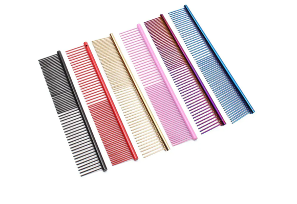 Groomzies Grooming  Dog/ Cat Stainless Steel Combs All Blue 7 inch Premium