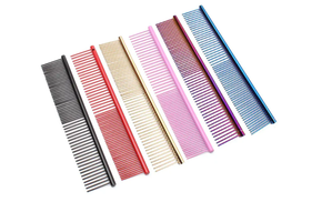 Groomzies Grooming  Dog/ Cat Stainless Steel Combs Gold/Blue 7 inch Premium