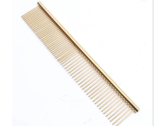 Groomzies Grooming  Dog/ Cat Stainless Steel Combs Gold 7 inch Premium