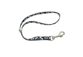 Coastal Styles Adjustable Grooming Loop with Bolt Snap, Black Bones, 5/8" x 24"