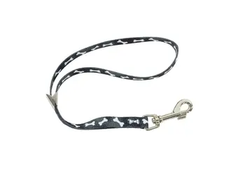 Coastal Styles Adjustable Grooming Loop with Bolt Snap, Black Bones, 5/8" x 18"