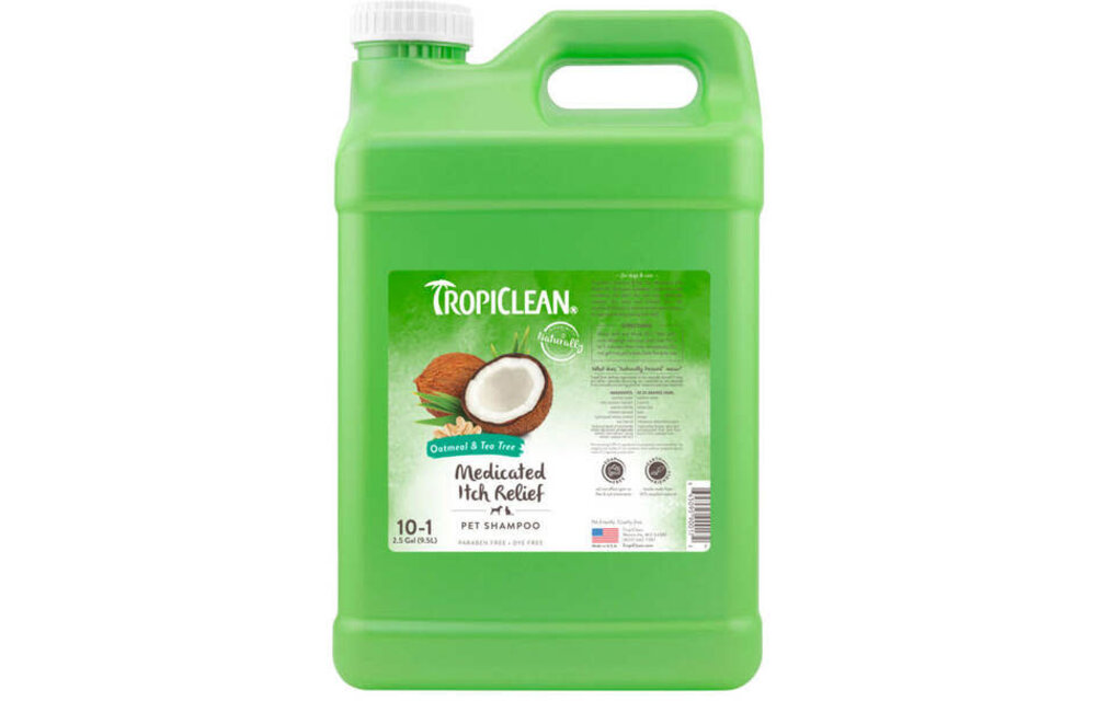 Tropiclean Oatmmeal & Tea Tree Medicated Itch Relieve Pet Shampoo 2.5 Gallon
