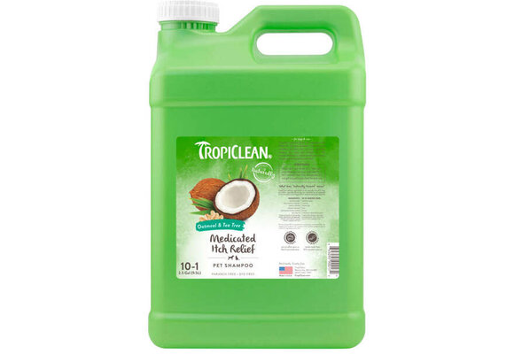Tropiclean Oatmmeal & Tea Tree Medicated Itch Relieve Pet Shampoo 2.5 Gallon