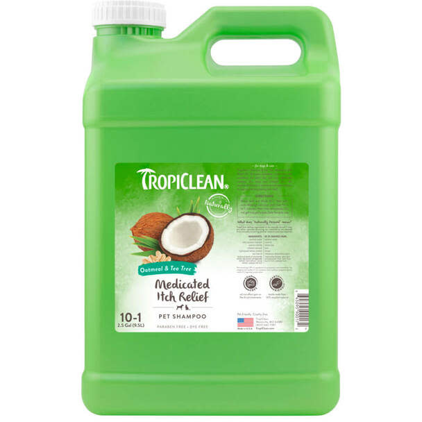 Tropiclean Oatmmeal & Tea Tree Medicated Itch Relieve Pet Shampoo 2.5 Gallon