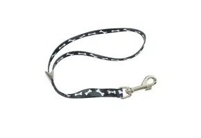Styles Adjustable Grooming Loop with Bolt Snap, Black Bones, 3/8" x 18"
