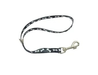 Styles Adjustable Grooming Loop with Bolt Snap, Black Bones, 3/8" x 18"
