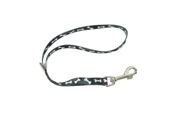 Styles Adjustable Grooming Loop with Bolt Snap, Black Bones, 3/8" x 18"