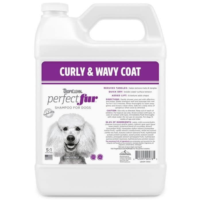 TropiClean PerfectFur Curly & Wavy Coat Shampoo for Dogs Gallon