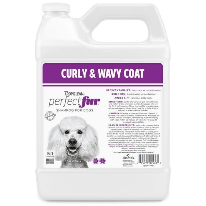 TropiClean PerfectFur Curly & Wavy Coat Shampoo for Dogs Gallon