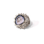 TEGO Silver ring with quartz geode
