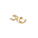 TEGO Small liquid golden creoles earrings