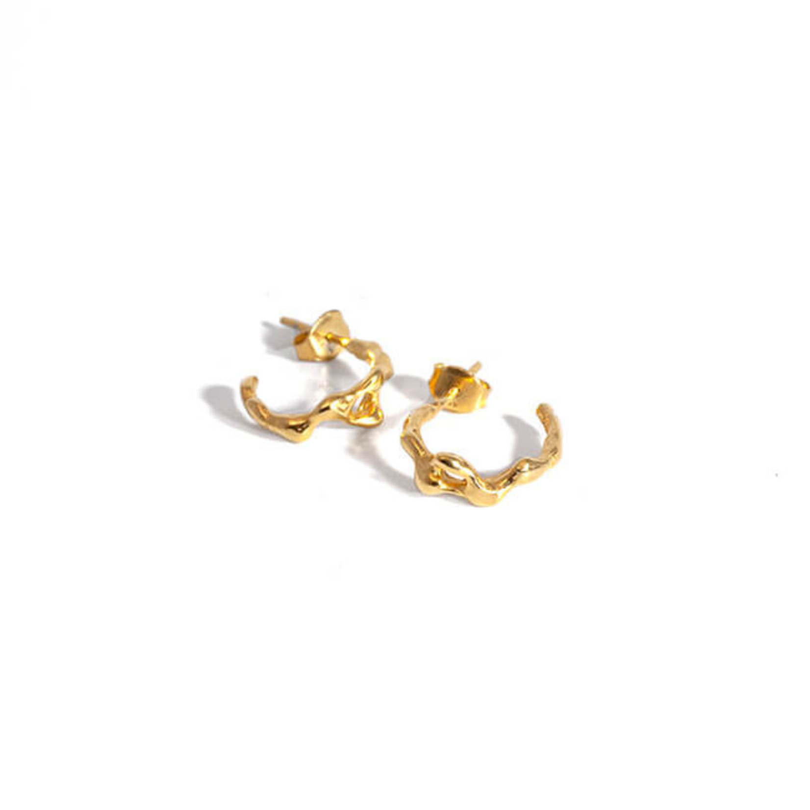 TEGO Small Liquid Hoop Earrings - Vermeil