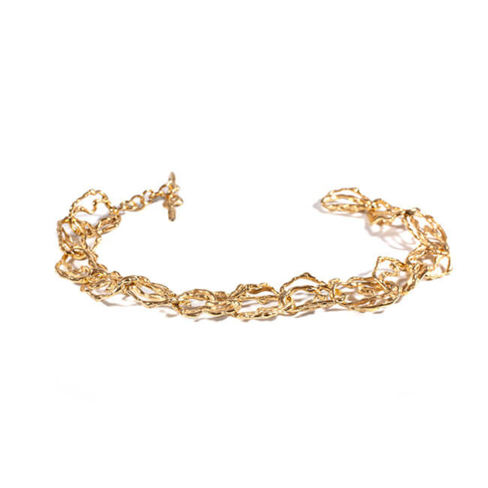 Bracelet élastique femme Tsar en argent doré