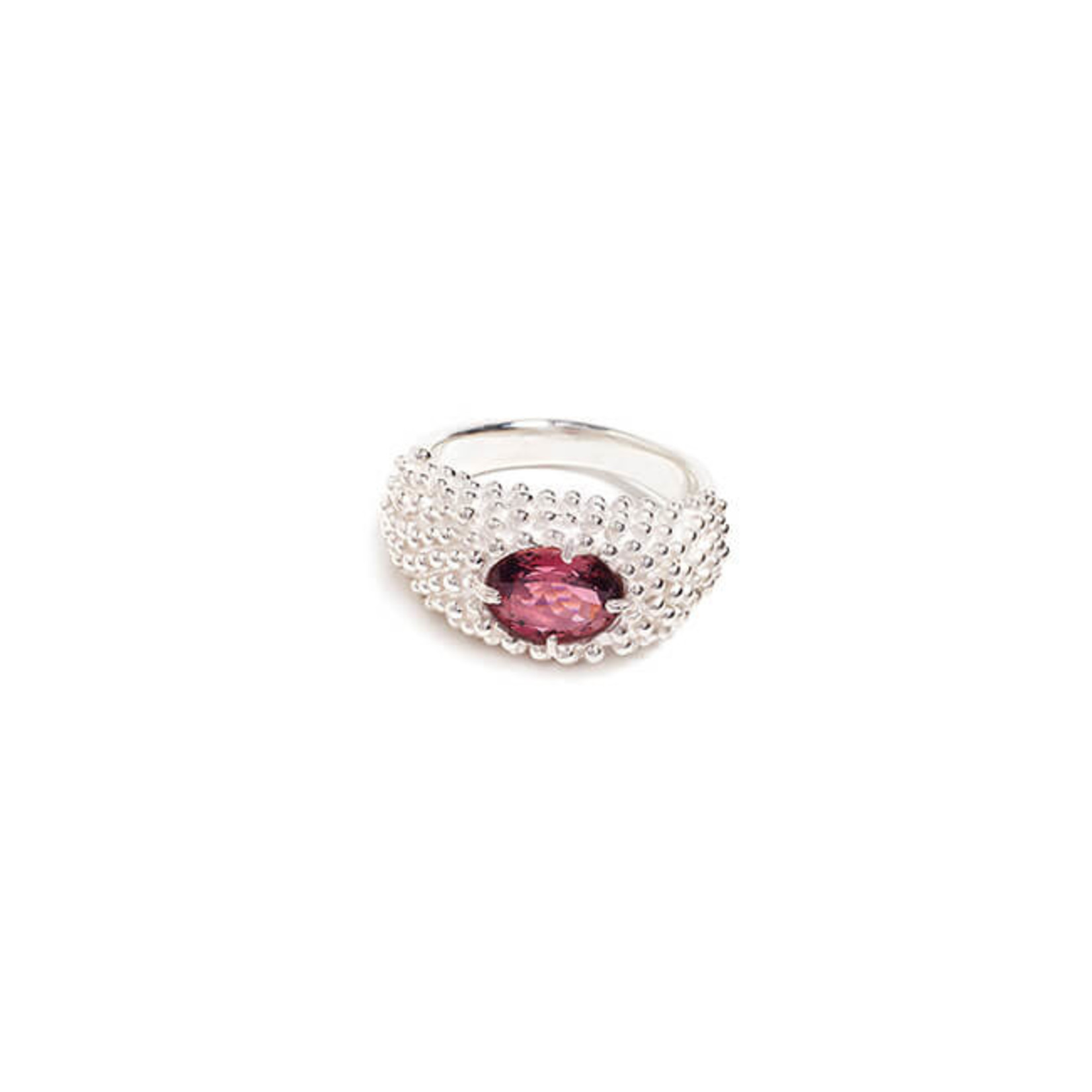 Pink tourmaline silver ring clearance