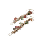Argent tonic Long pink and grey silver earrings