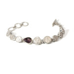 Argent tonic Roman Coin & Tourmaline Bracelet - Silver