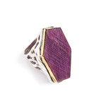 Argent tonic Ruby Silver and Gold 22k Ring