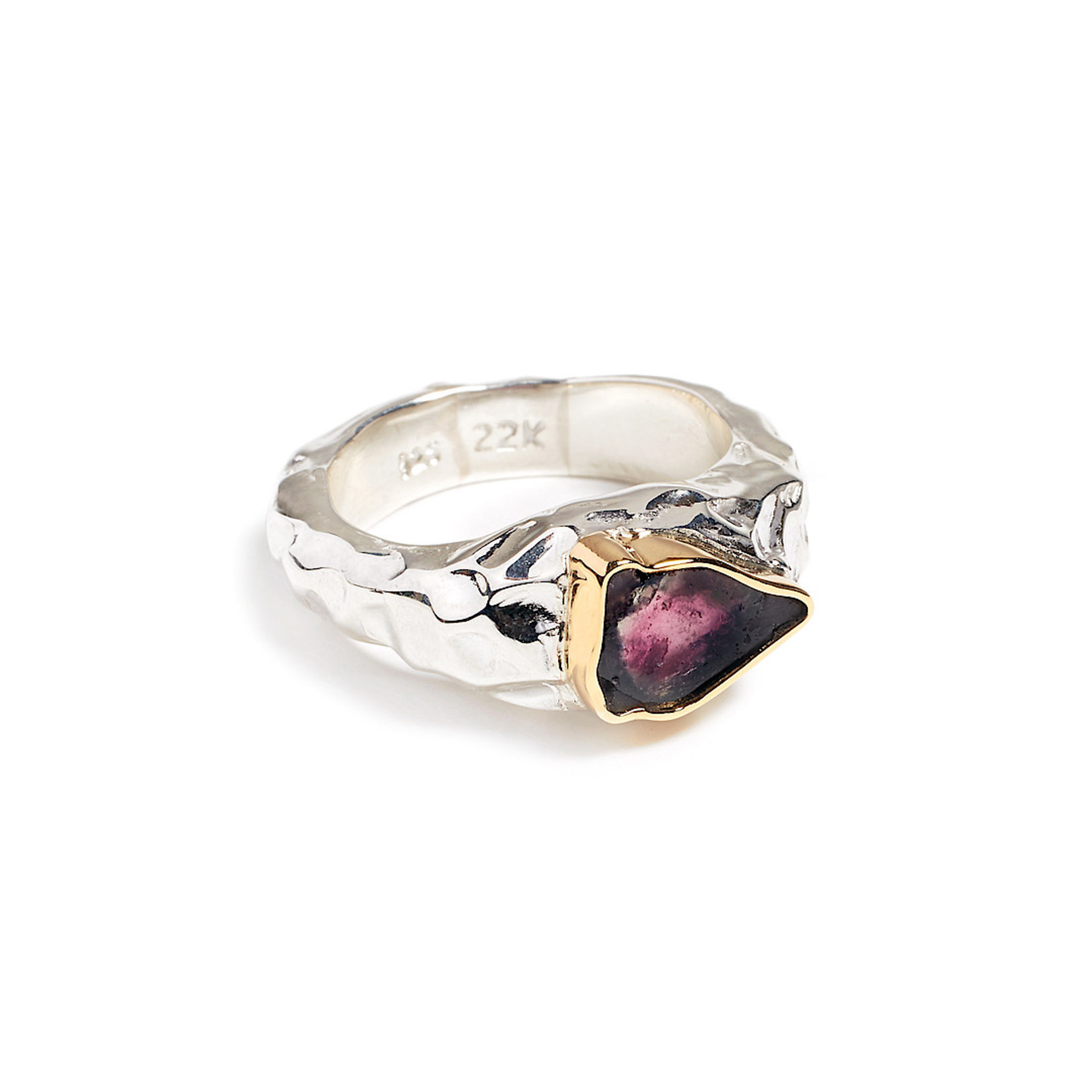 Argent tonic Bague Argent Tourmaline 22K Or massif