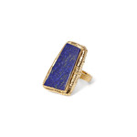 Argent tonic Geometrical Lapis lazuli Ring