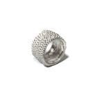 Argent tonic Textured Thick Silver Band