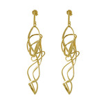 TEGO Boucles D'oreilles Ruban - Doré